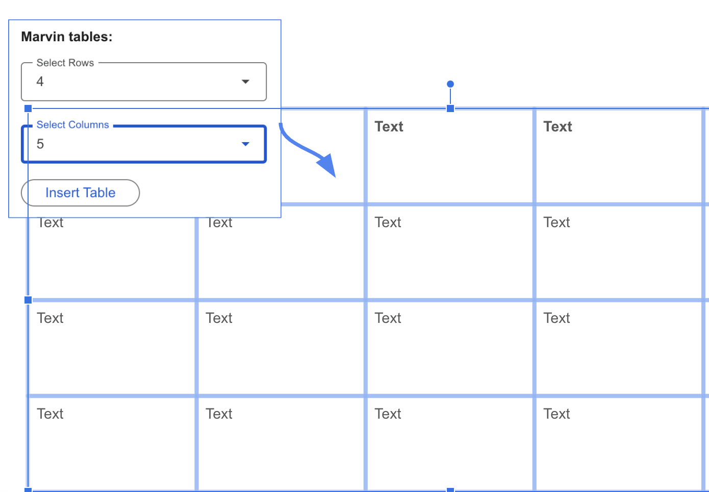 Insert text-box tables Illustration